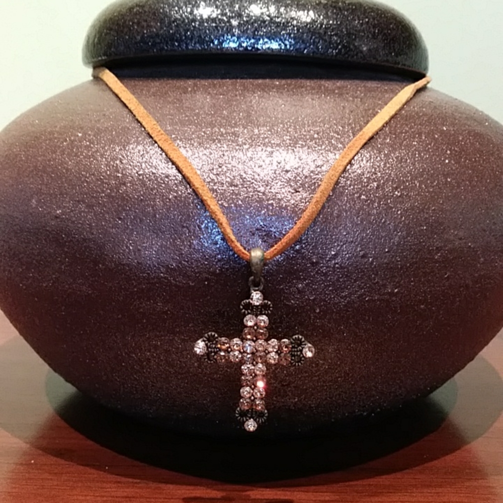 Jewel cross necklace